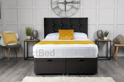 Diamond Ottoman Plush Divan Bed set with Headboard