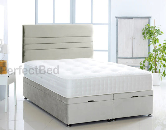 Katie Ottoman Plush Divan Bed set with Headboard