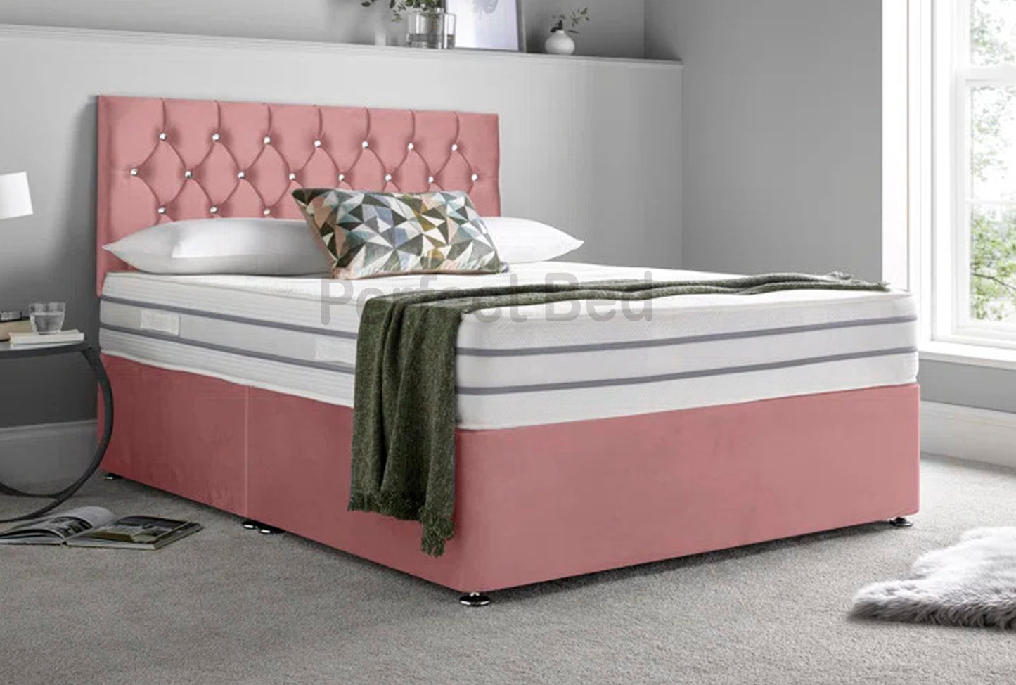 Monti Plush Divan Bed with Headboard