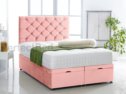 Monti Ottoman Plush Divan Bed set with Headboard