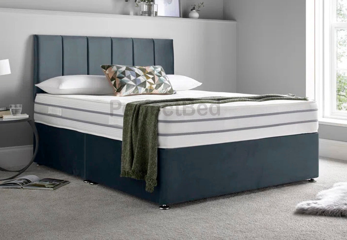 Oxford Plush Divan Bed with Headboard