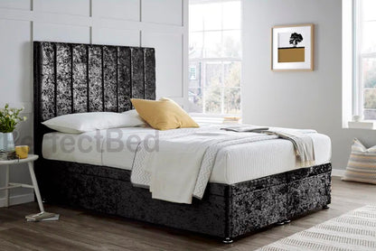 Oxford Ottoman Crushed Velvet Divan Bed set with Headboard