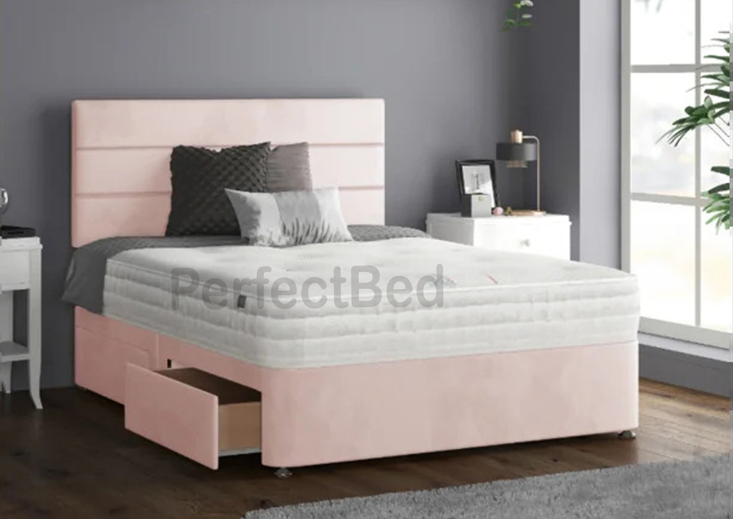 Katie Plush Divan Bed with Headboard